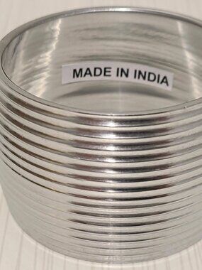 Silver Colour Authentic Indian Made Bangle Bracelet Beautiful Solid Construction